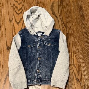 Splendid Denim Jacket with Gray Sleeves and Hood
